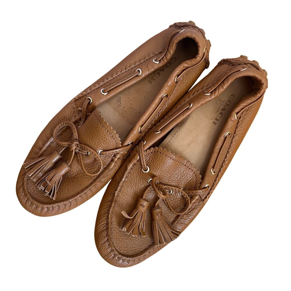 Coach Nadine Driving Loafers Moccasin Toe Tan Women's 6 NWOT